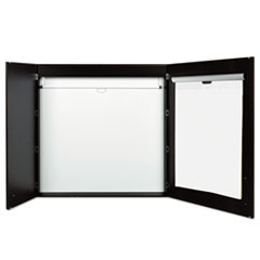 Conference Cabinet, Porcelain Magnetic, Dry Erase, 48 x 48, Ebony