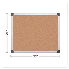 Value Cork Bulletin Board with Aluminum Frame, 24 x 36, Natural