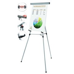 Telescoping Tripod Display Easel, Adjusts 38" to 69" High, Metal, Silver