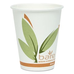 Bare by Solo Eco-Forward Recycled Content PCF Paper Hot Cups, 8 oz, 400/Carton