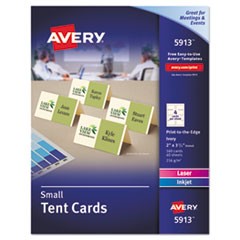 Small Tent Card, Ivory, 2 x 3 1/2, 4 Cards/Sheet, 160/Box