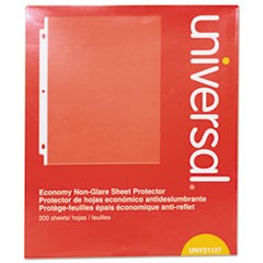 Top-Load Poly Sheet Protectors, Nonglare, Economy, Letter, 200/Box