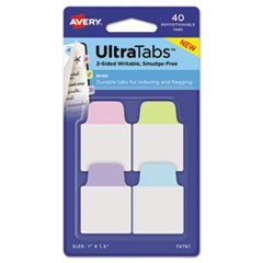 Ultra Tabs Repositionable Mini Tabs, 1/5-Cut Tabs, Assorted Pastels, 1