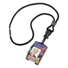 8455016258997 SKILCRAFT Breakaway Lanyard, Plastic Side Release Buckle Fastener, 36" Long, Nylon, Black, Dozen