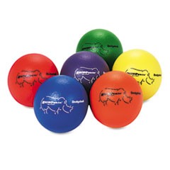 6 Inch Rhino Skin Low Bounce Dodgeball Set,set Of Six Balls: One Of In Red, Orange, Yellow, Green, Blue And Purple