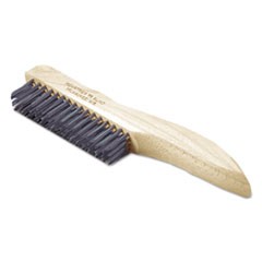 7920002691259, SKILCRAFT Stainless Steel Brush, Stainless Steel Bristles, 10.5" Brush, 10.5" Tan Plastic Handle