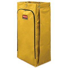 Vinyl Cleaning Cart Bag, 34 gal, 17.5" x 33", Yellow