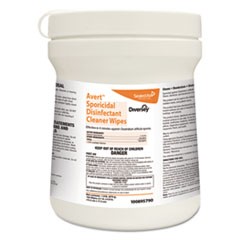 Avert Sporicidal Disinfectant Cleaner Wipes, Chlorine, 6 x 7, 160/Can, 12/Carton