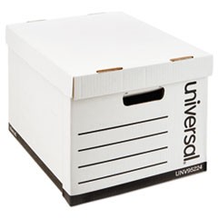 Heavy-Duty Fast Assembly Lift-Off Lid Storage Box, Letter/Legal Files, White, 12/Carton