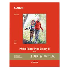 Photo Paper Plus Glossy II, 10.6 mil, 8.5 x 11, Glossy White, 20/Pack