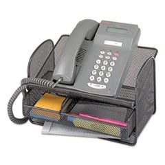 Onyx Angled Mesh Steel Telephone Stand, 11.75 x 9.25 x 7, Black