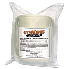 Gym Wipes Advantage, 6 x 8, White, Unscented, 900/Roll, 4 Rolls/Ct