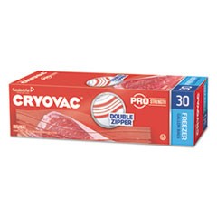 Cryovac One Gallon Freezer Bag Dual Zipper, 1 gal, 2.5 mil, 10.5