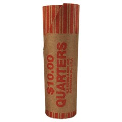 Preformed Tubular Coin Wrappers, Quarters, $10, 1000 Wrappers/Carton