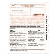 1096 Summary Transmittal Tax Forms, 8 x 11, Inkjet/Laser, 50 Forms
