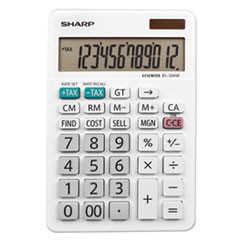 Sharp EL-334WB 12 Digit Professional Large Desktop Calculator with Kick Stand Display