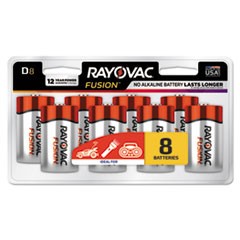 Fusion Advanced Alkaline D Batteries, 8/Pack