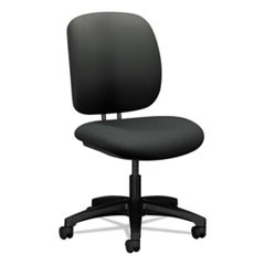 ComforTask Task Swivel Chair, Supports Up to 300 lb, 15" to 20" Seat Height, Iron Ore Seat/Back, Black Base