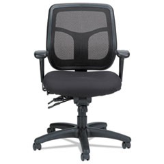 Apollo Multi-Function Mesh Task Chair, Supports Up to 250 lb, 18.9" to 22.4" Seat Height, Silver Seat/Back, Black Base