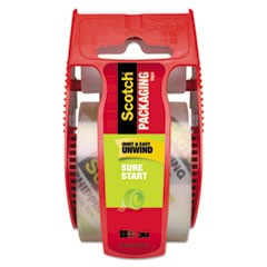 Sure Start Packaging Tape with Dispenser, 1.5