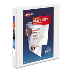 Heavy-Duty View Binder with DuraHinge and One Touch EZD Rings, 3 Rings, 1" Capacity, 11 x 8.5, White