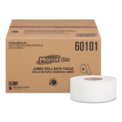 100% Recycled Bathroom Tissue, Septic Safe, 2-Ply, White, 3.3" x 1,000 ft, 12 Rolls/Carton