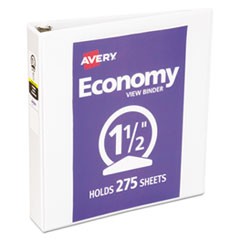 Economy View Binder with Round Rings , 3 Rings, 1.5