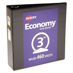 Economy View Binder with Round Rings , 3 Rings, 3