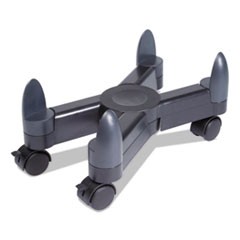 Computer Stand with Locking Wheels, 3 x 16.5 x 4.5, Black