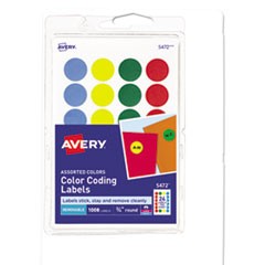 Printable Self-Adhesive Removable Color-Coding Labels, 0.75