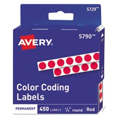 Handwrite-Only Permanent Self-Adhesive Round Color-Coding Labels in Dispensers, 0.25