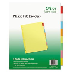 Plastic Insertable Dividers, 8-Tab, Letter