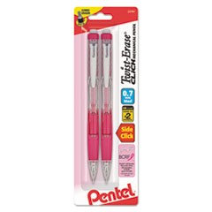 Twist-Erase CLICK Mechanical Pencil, 0.7 mm, HB (#2), Black Lead, Pink Barrel, 2/Pack