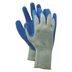 Rubber Palm Gloves, Gray/Blue, Large, 1 Dozen