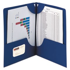 Lockit Two-Pocket Folder, Textured Paper, 11 x 8 1/2, DK Blue, 25/BX