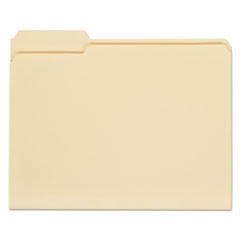 Top Tab Manila File Folders, 1/3-Cut Tabs, Assorted Positions, Letter Size, 11 pt. Manila, 100/Box