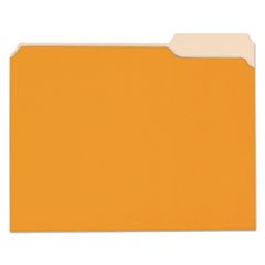 Deluxe Colored Top Tab File Folders, 1/3-Cut Tabs, Letter Size, Orange/Light Orange, 100/Box