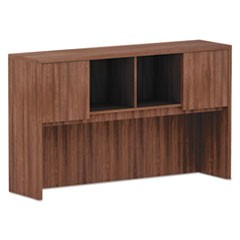 Alera Valencia Series Hutch, 3-Comp, 58.88w x 15d x 35.38h, Modern Walnut