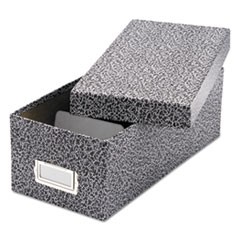 Reinforced Board Card File, Lift-Off Cover, Holds 1,200 3 x 5 Cards, 5.13 x 11 x 3.63, Black/White