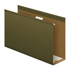 Extra Capacity Reinforced Hanging File Folders with Box Bottom, Legal Size, 1/5-Cut Tab, Standard Green, 25/Box