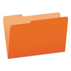 Colored File Folders, 1/3-Cut Tabs: Assorted, Legal Size, Orange/Light Orange, 100/Box