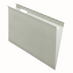 Colored Reinforced Hanging Folders, Legal Size, 1/5-Cut Tab, Gray, 25/Box