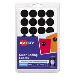 Handwrite Only Self-Adhesive Removable Round Color-Coding Labels, 0.75