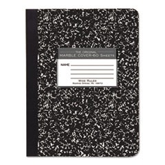 Marble Cover Composition Book, Wide/Legal Rule, Black Cover, 7.5 x 9.75, 60 Sheets