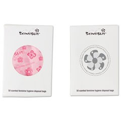 Scensibles Personal Disposal Bags, 3.38" x 9.75", Pink, 50 Bags/Box, 24 Boxes/Carton