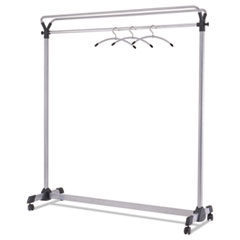 Large Capacity Garment Rack, 63.5w x 21.25d x 67.5h, Black/Silver