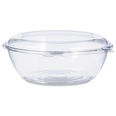 Tamper-Resistant, Tamper-Evident Bowls with Dome Lid, 48 oz, 8.9" Diameter x 3.4"h, Clear, Plastic, 100/Carton