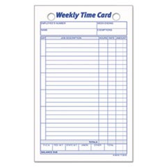 Employee Time Card, Weekly, 4 1/4 x 6 3/4, 100/Pack