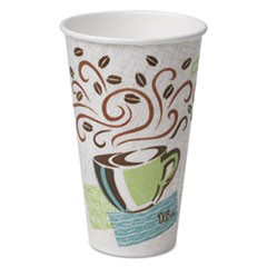 PerfecTouch Paper Hot Cups, 16 oz, Coffee Haze Design, 50/Pack