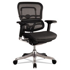 Ergohuman Elite Mid-Back Mesh Chair, Supports Up to 250 lb, 18.11" to 21.65" Seat Height, Black